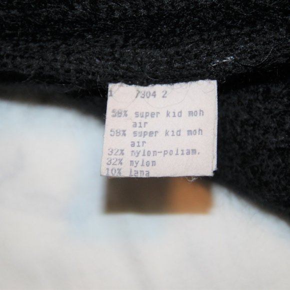 FENDI Black Mohair Wool Blend Sweater Goat Hair Fringe Sleeves & Hem Size IT42 - Picture 6 of 8